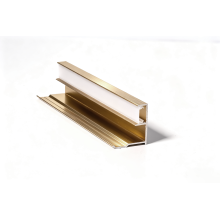 Краен алуминиев LED профил за стенни панели - Weifa brushed gold