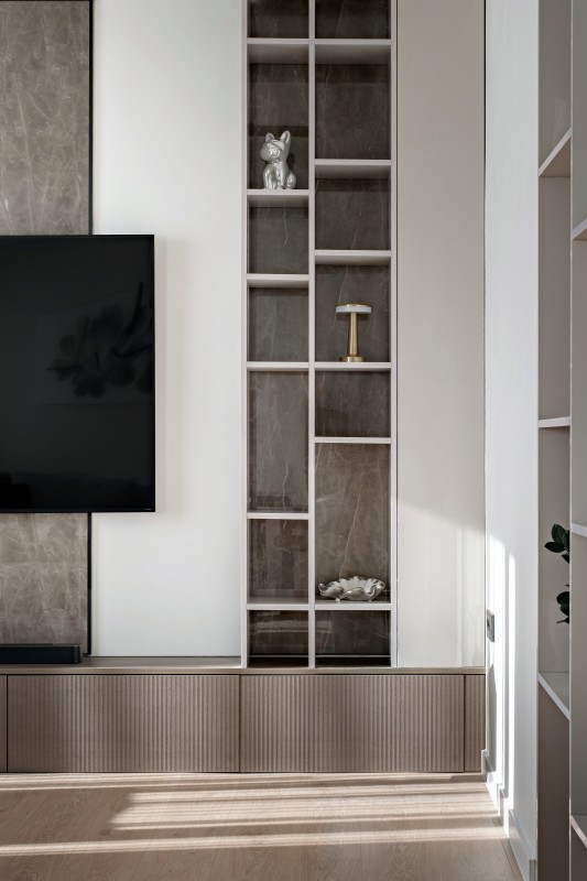 Стенен панел Карара | Серия Marble имплементиран в тв зона