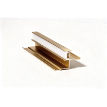 Алуминиев LED профил за стенни панели в две равнини - Weifa brushed gold